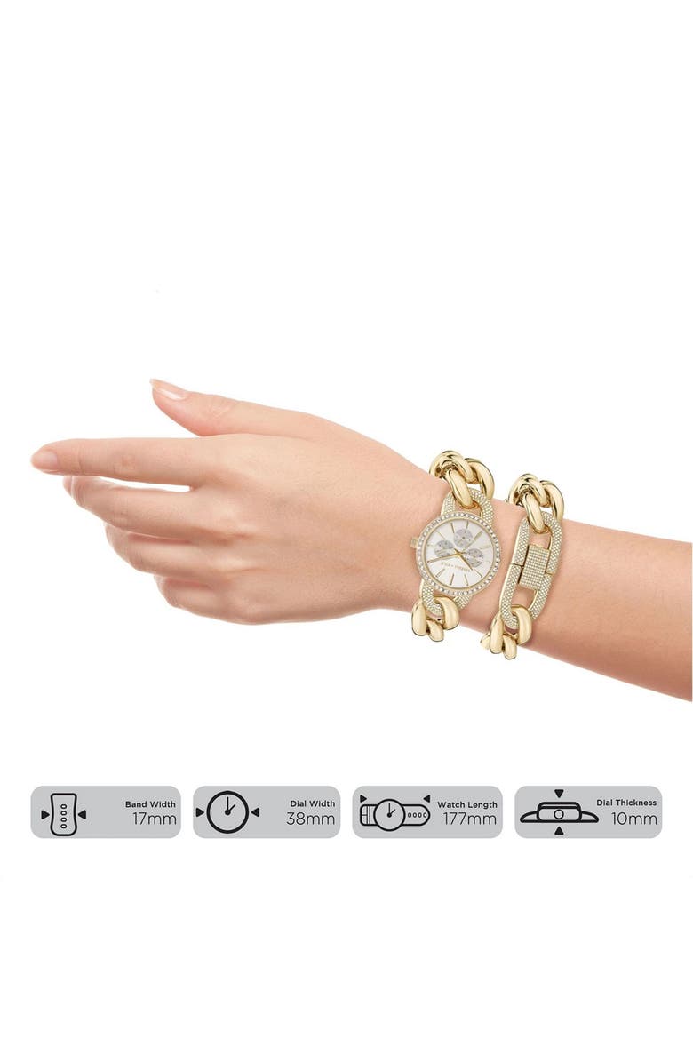 KENDALL + KYLIE Chain Watch & Bracelet Set, 32mm, Alternate, color, 