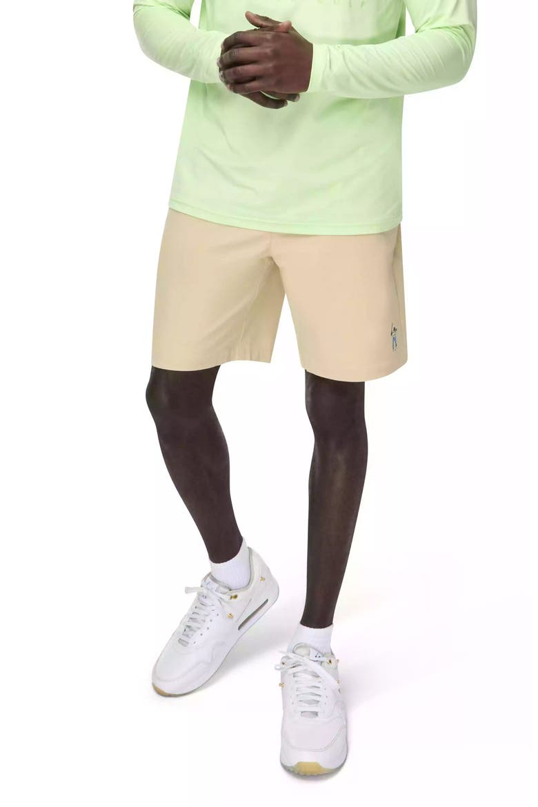 Drawstring Waist Golf Shorts, Main, color, PALE KHAKI