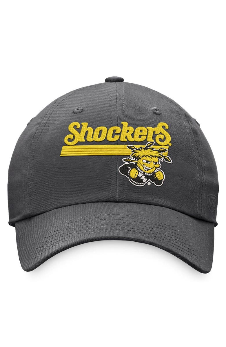 TOP OF THE WORLD Men's Top of the World Charcoal Wichita State Shockers Slice Adjustable Hat, Alternate, color, Charcoal