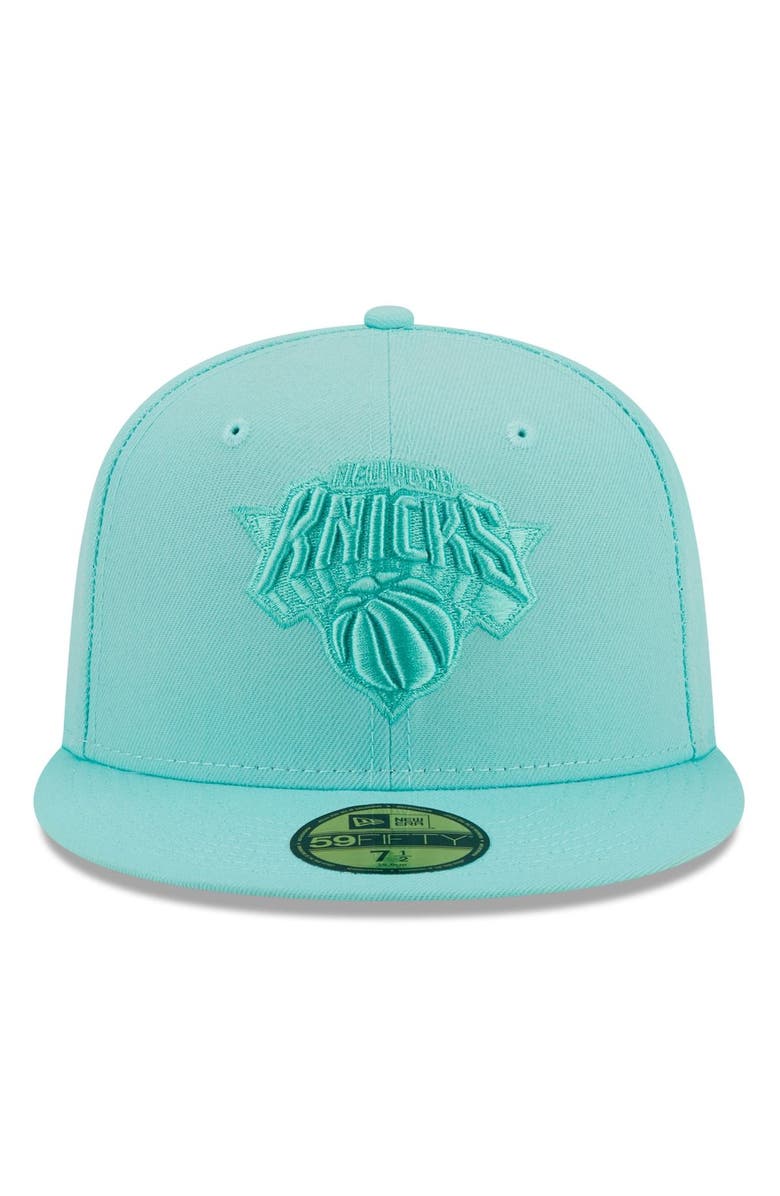 New Era Men's New Era Turquoise New York Knicks Color Pack 59FIFTY Fitted Hat, Alternate, color, 