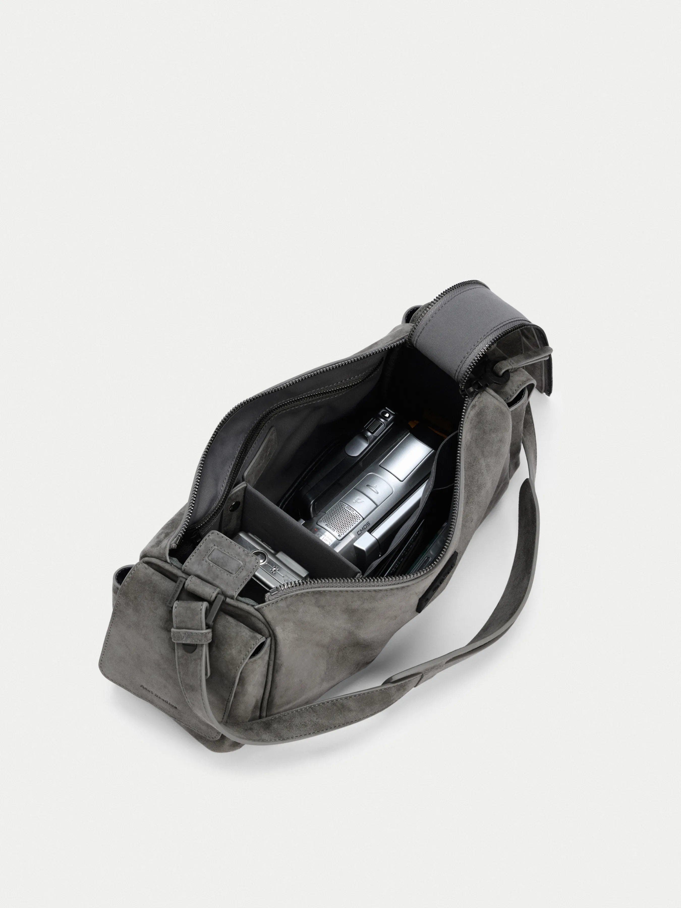 Aest Studios Capture Medium Sling Bag, Alternate, color, Stone Gray Suede