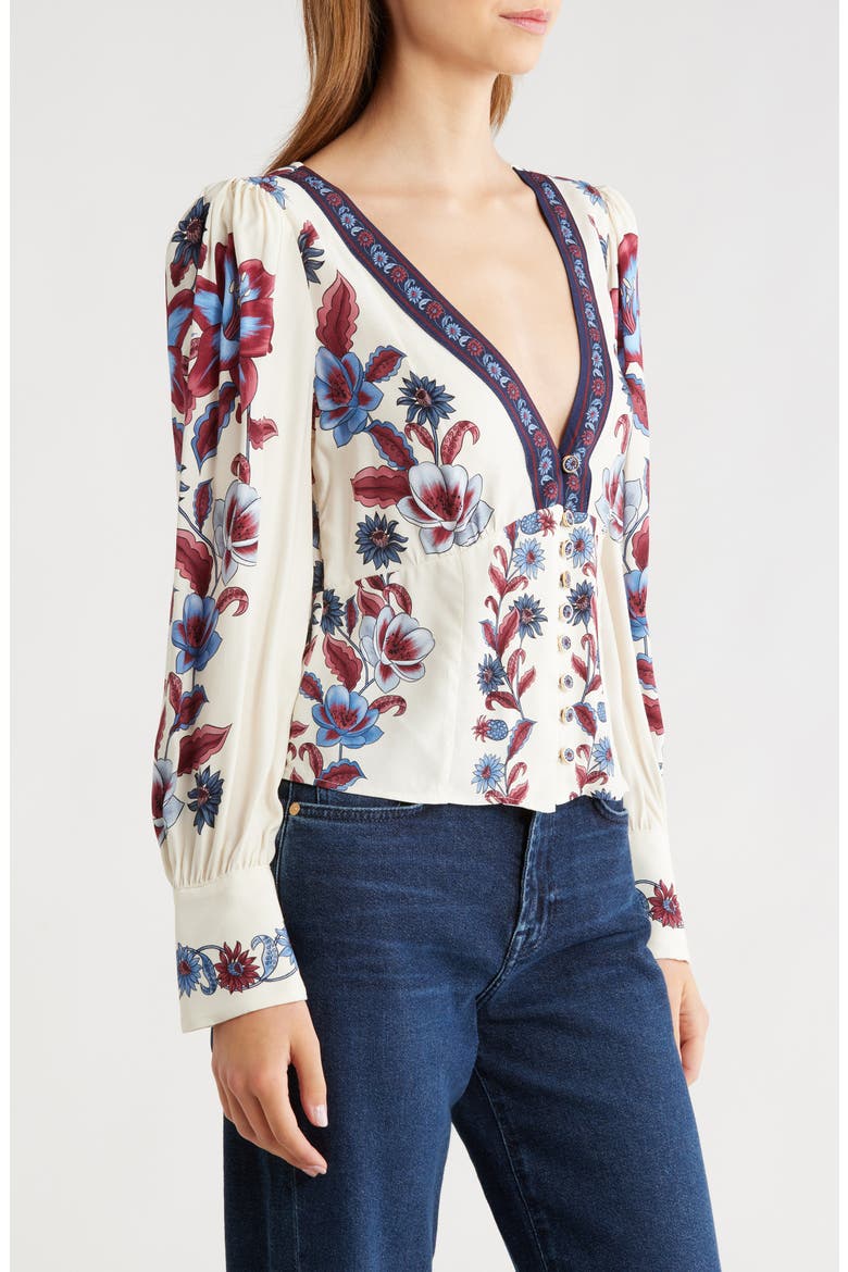 Malu Floral Top, Alternate, color, OFF WHITE