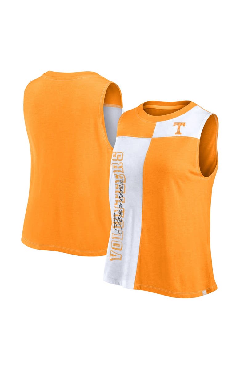 FANATICS Women's Fanatics Branded Tennessee Orange/White Tennessee Volunteers Colorblock High Neck Tank Top, Main, color, Tennessee Orange