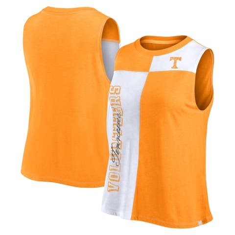 Women's Fanatics Branded Tennessee Orange/White Tennessee Volunteers Colorblock High Neck Tank Top