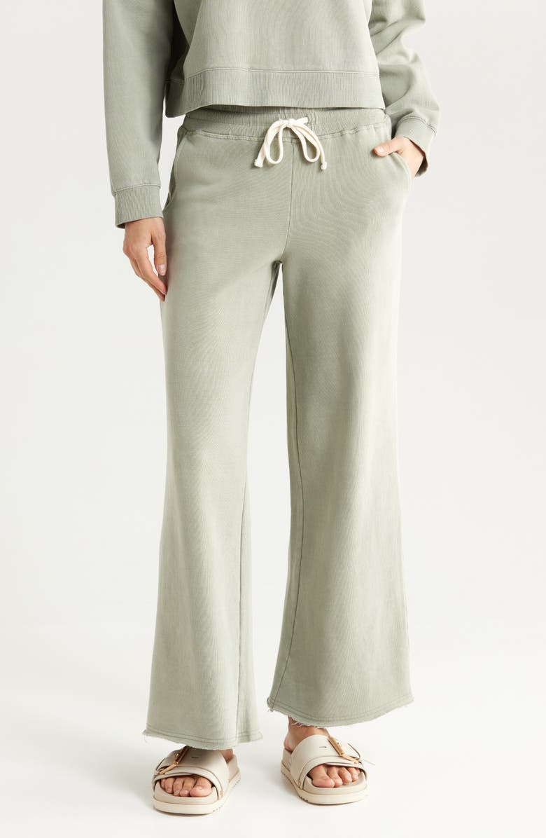 Marine Layer Cloud Nine Wide Leg Cotton Blend Fleece Pants, Main, color, 