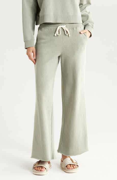 Cloud Nine Wide Leg Cotton Blend Fleece Pants