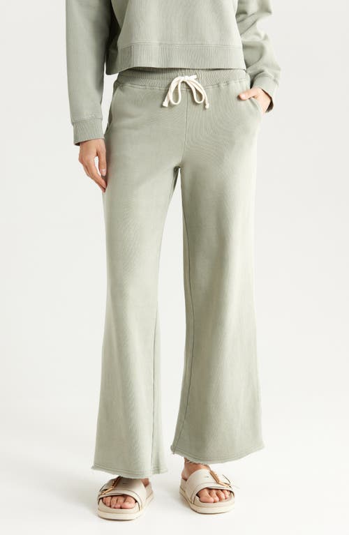 Marine Layer Cloud Nine Wide Leg Cotton Blend Fleece Pants In Shadow