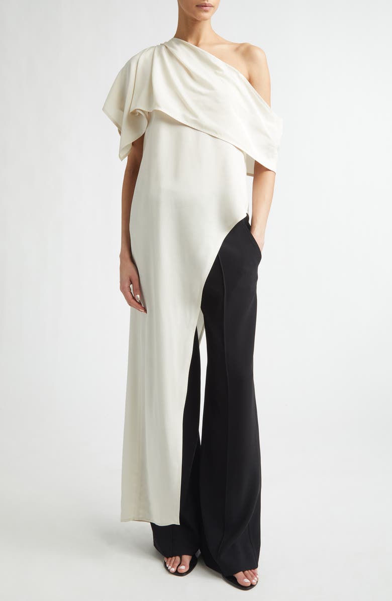 Proenza Schouler Haya Asymmetric One-Shoulder Cady Top, Main, color, Ecru