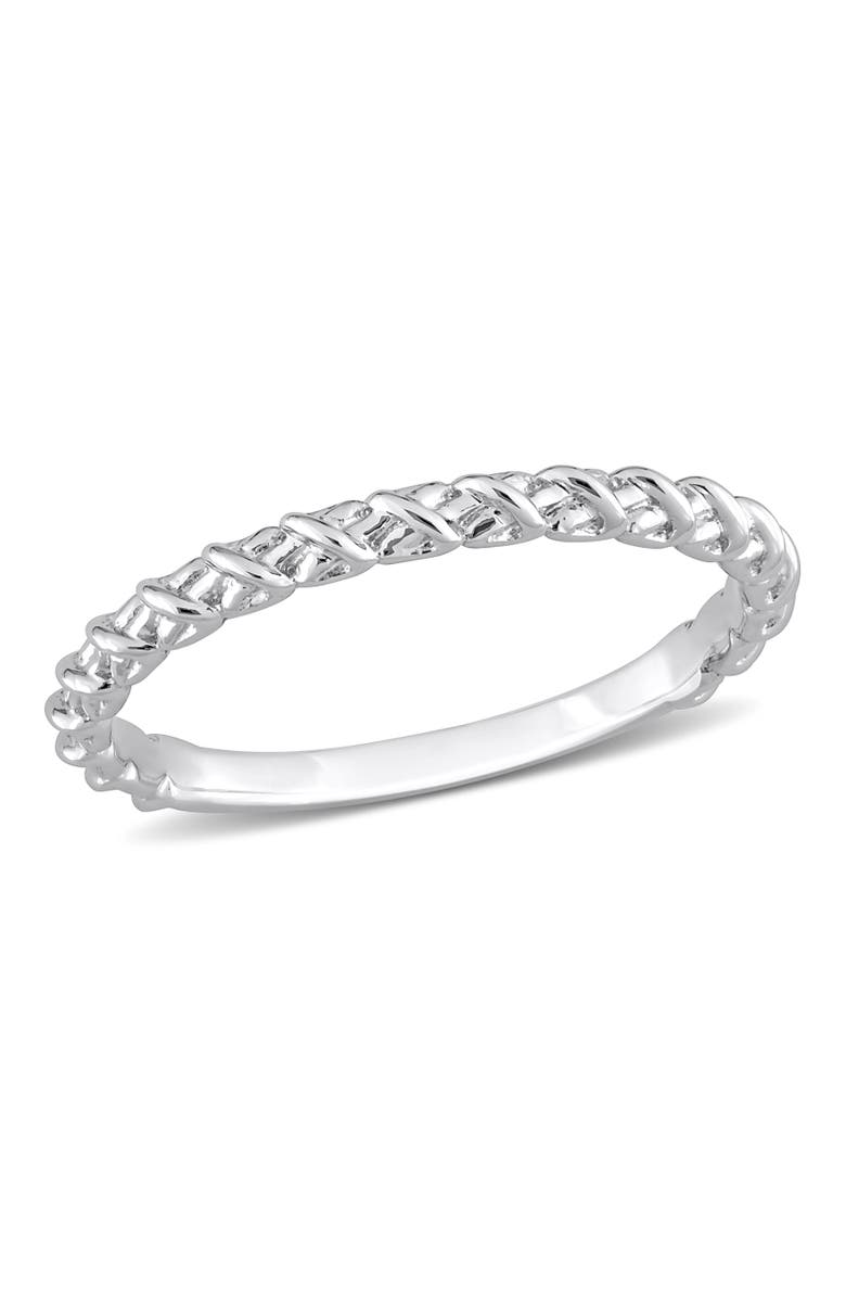 Julianna B. Crossover Twisted Ring 14k White Gold, Main, color, White Gold