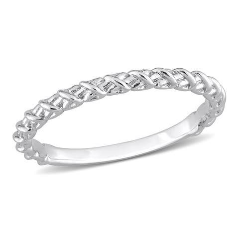 Crossover Twisted Ring 14k White Gold