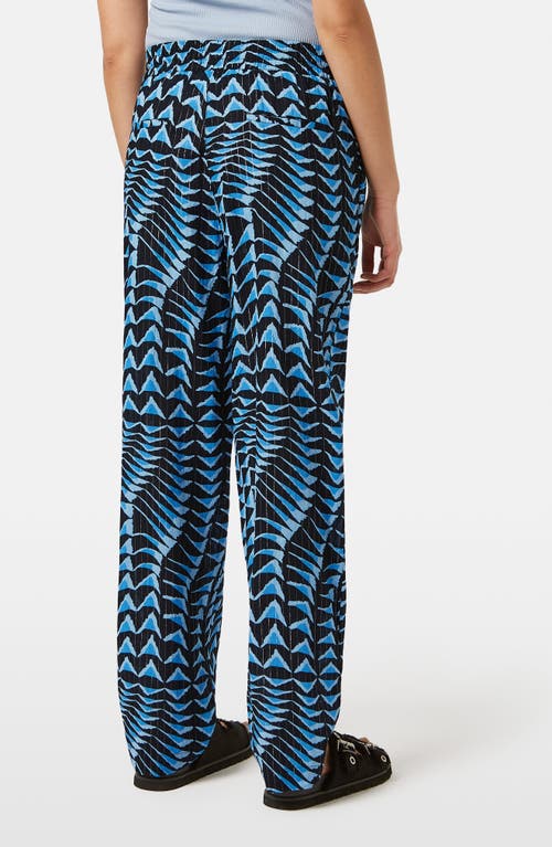 Scotch & Soda Metallic Stripe Print Cotton Blend Pull-on Pants In House Of Mirrors Blue