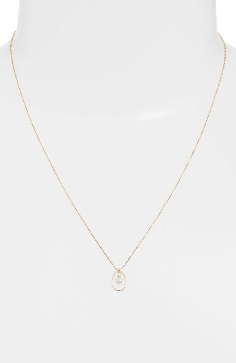 Dana Rebecca Designs Pearl Ivy Open Teardrop Pendant Necklace, Alternate, color, 