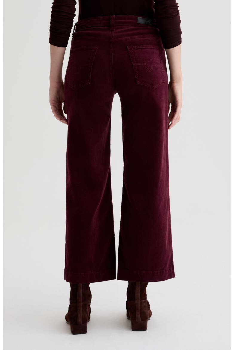 Saige Mid Rise Ankle Wide Leg Corduroy Pants, Alternate, color, WINERY