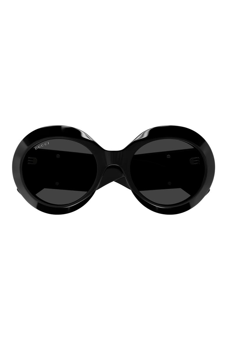 54mm Round Sunglasses, Main, color, BLACK