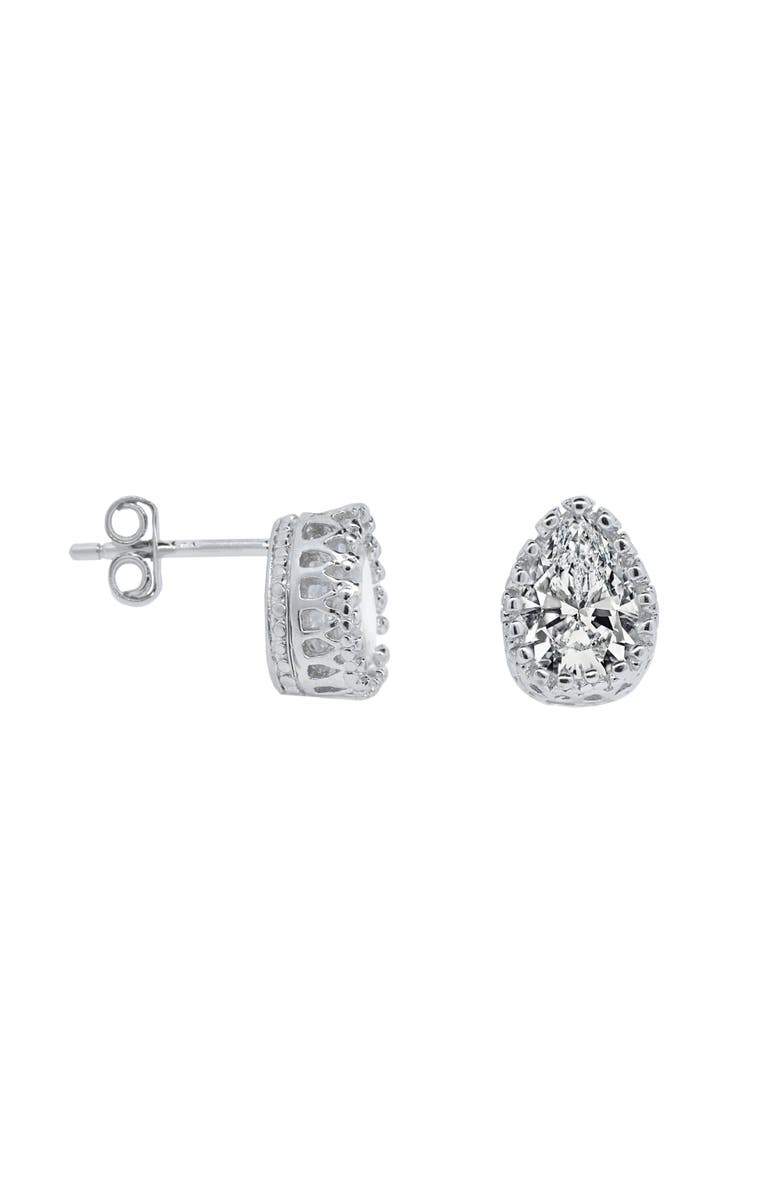 Donatello Gian Sterling Silver Crystal Studs, Main, color, Silver
