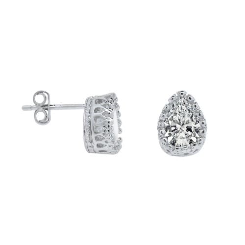 Donatello Gian Sterling Silver Crystal Studs In Silver
