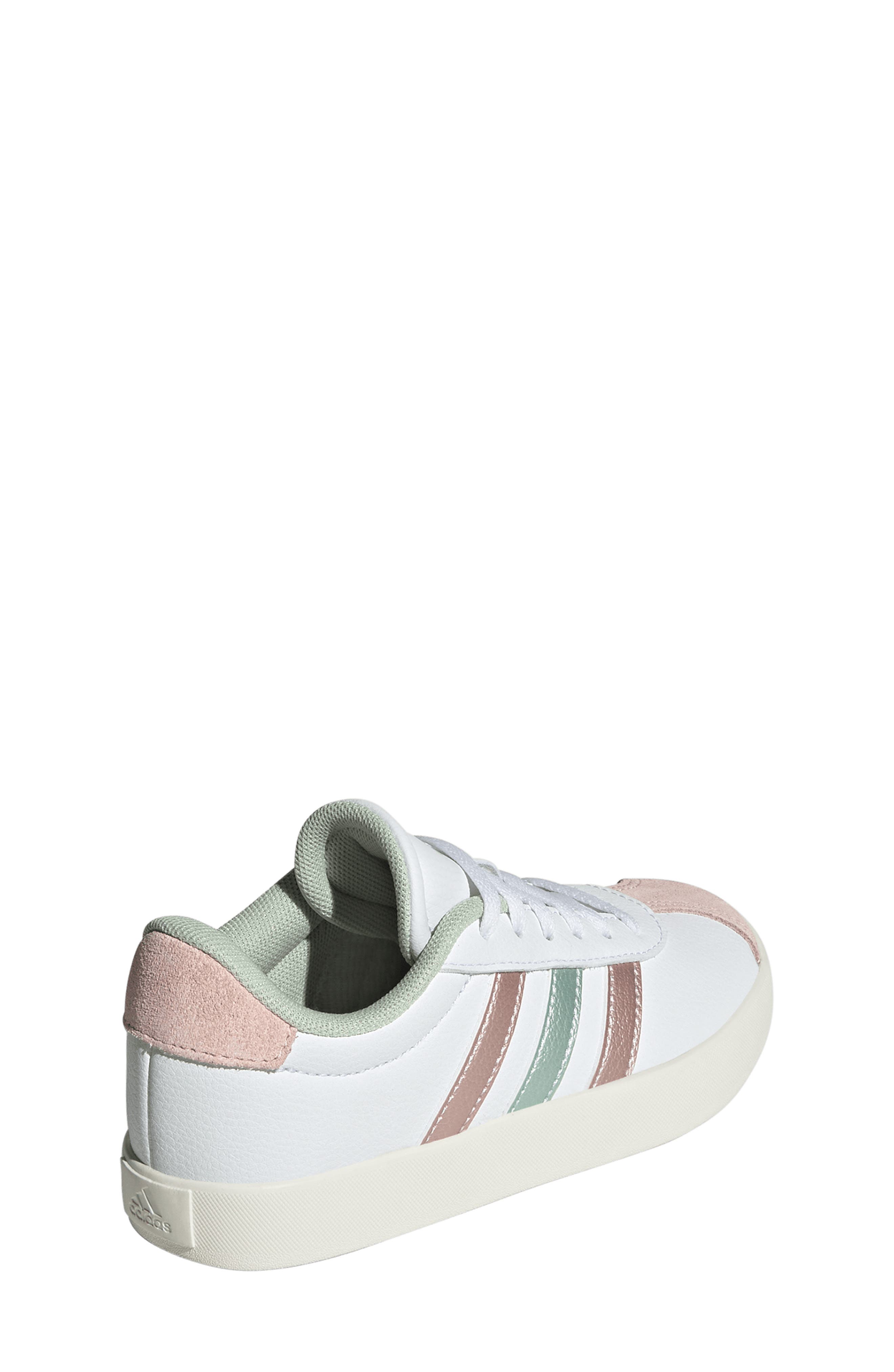 Kids' VL Court 3.0 Sneaker, Alternate, color, WHITE/ GREEN MET./ PINK MET.
