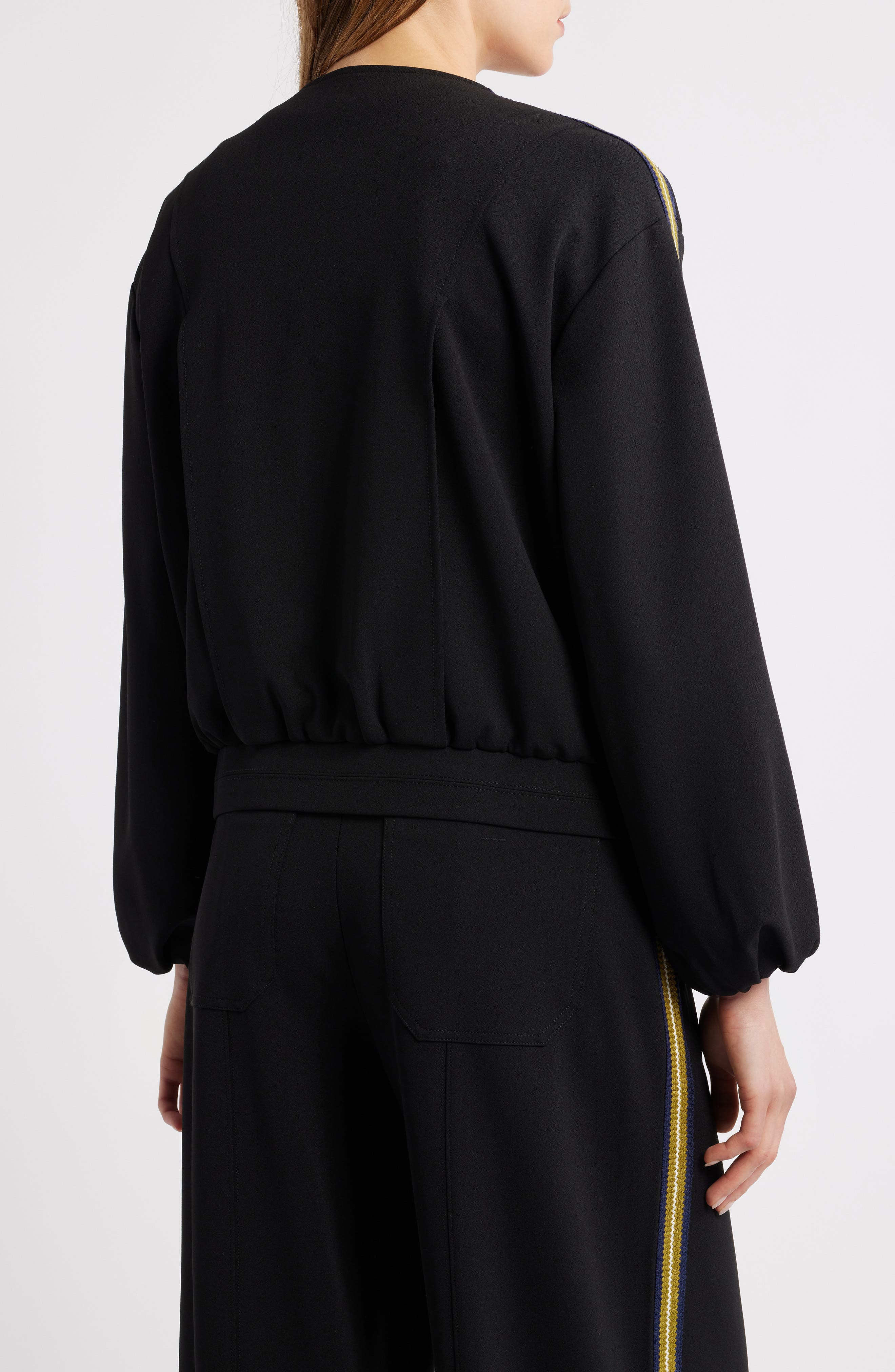 Stripe Trim Front Zip Jacket - image 2