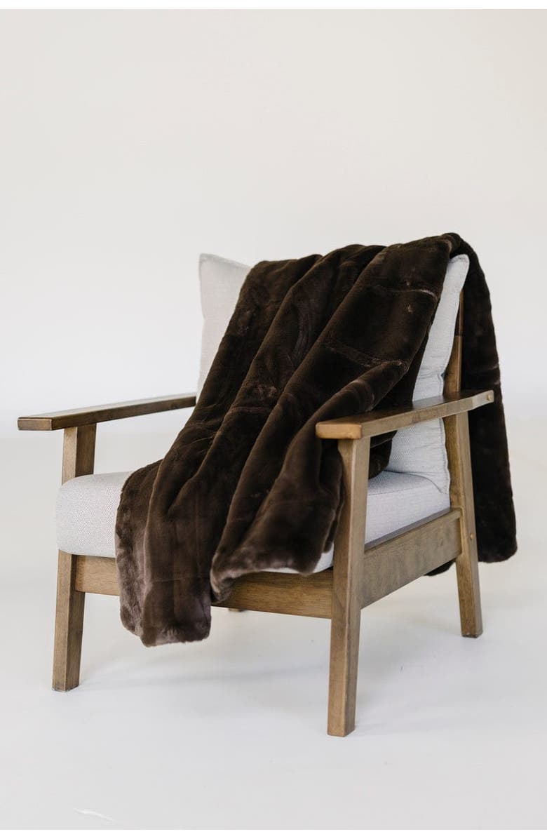 Minky Couture Plush Espresso Blanket, Main, color, Brown