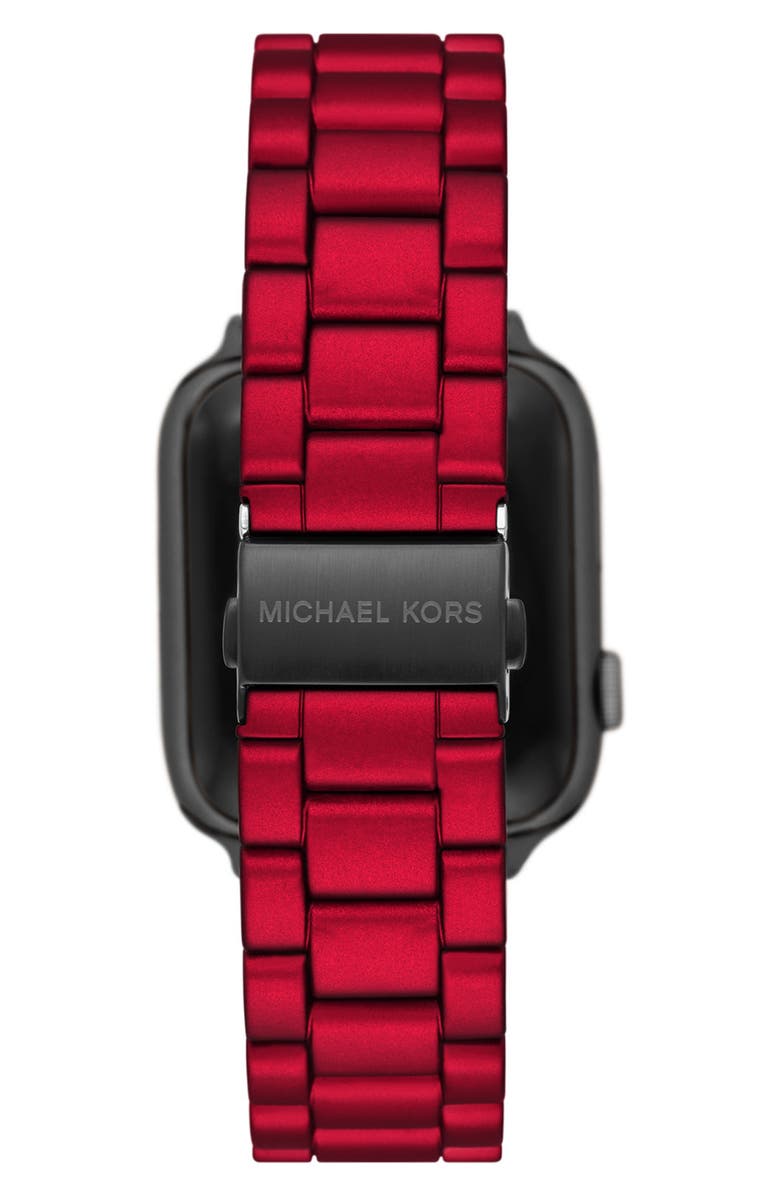 Michael Kors Red & Black Stainless Steel 22mm Apple Watch<sup>®</sup> Bracelet Watchband, Alternate, color, 