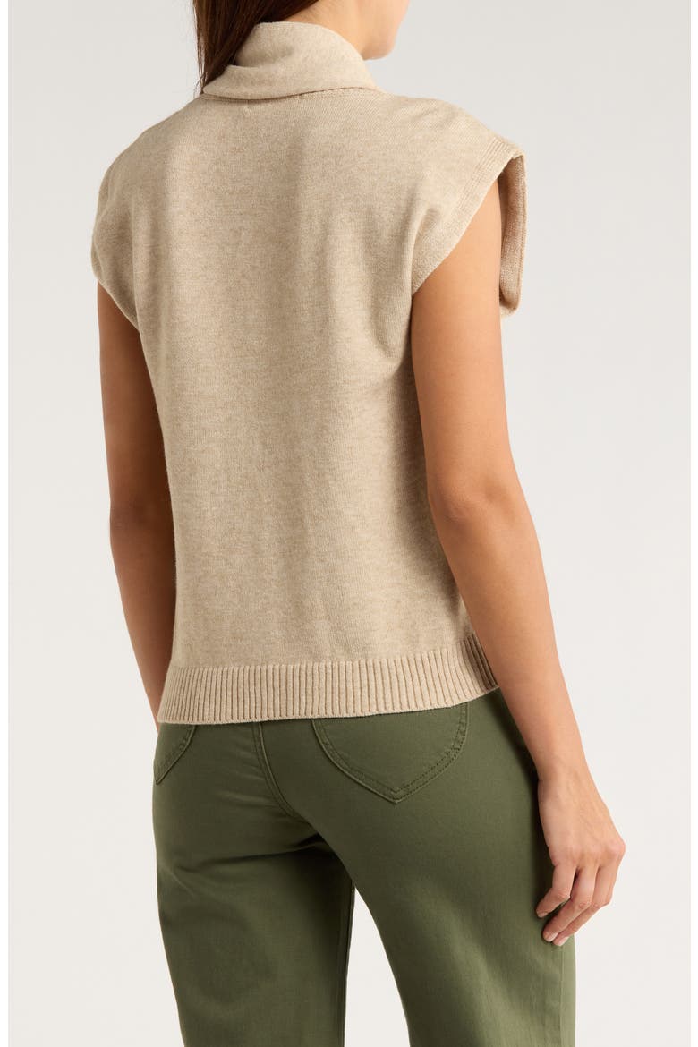 Sleeveless Sweater with Scarf, Alternate, color, OATMEAL