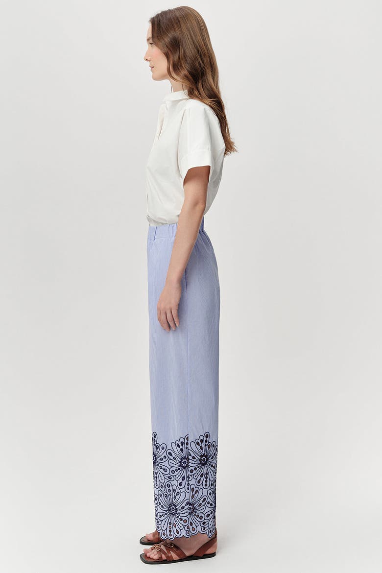 Abrial Elastic Waist Straight Leg Pants, Alternate, color, Multi Color