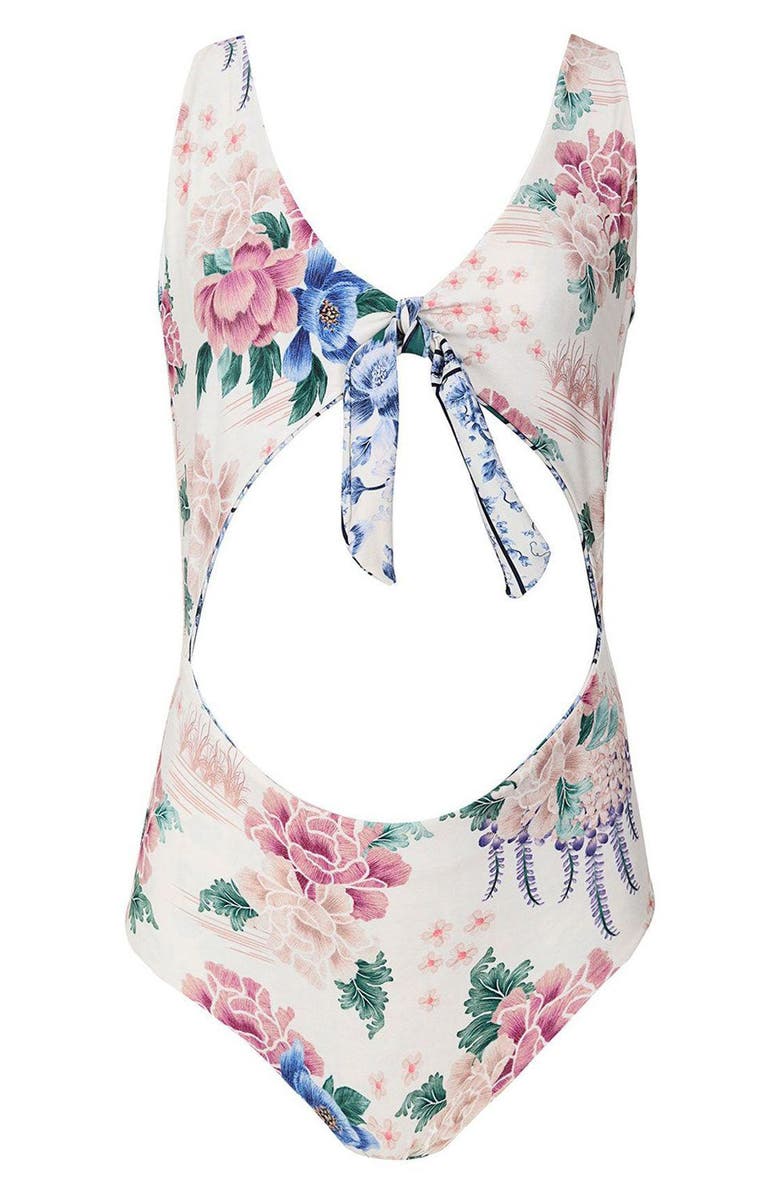 Agua Bendita Kids' Iliana Ivy Cutout Reversible One-Piece Swimsuit, Alternate, color, 