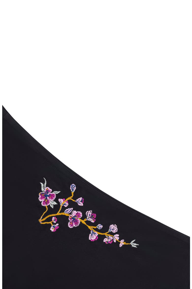 Soft Seamless Thong with Embroidery, Alternate, color, TAP SHOE BLACK