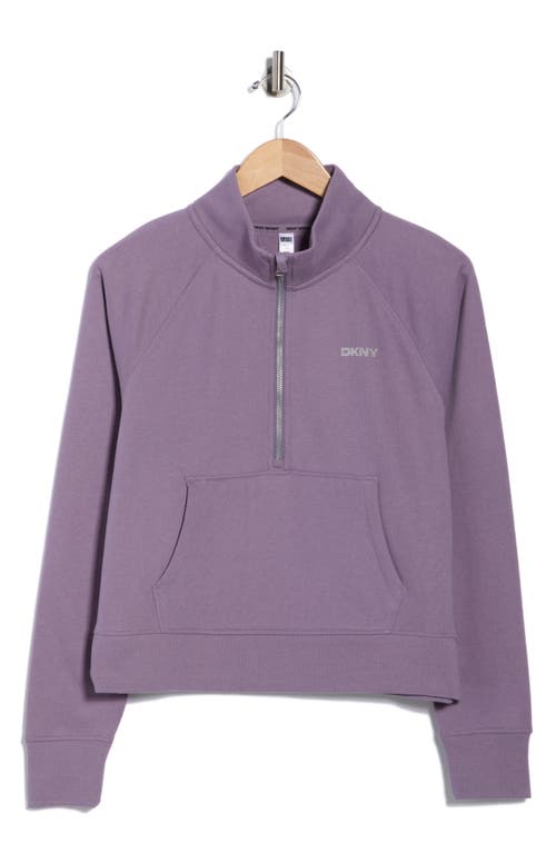 Dkny Mini Stud Logo Half Zip Sweatshirt In Purple