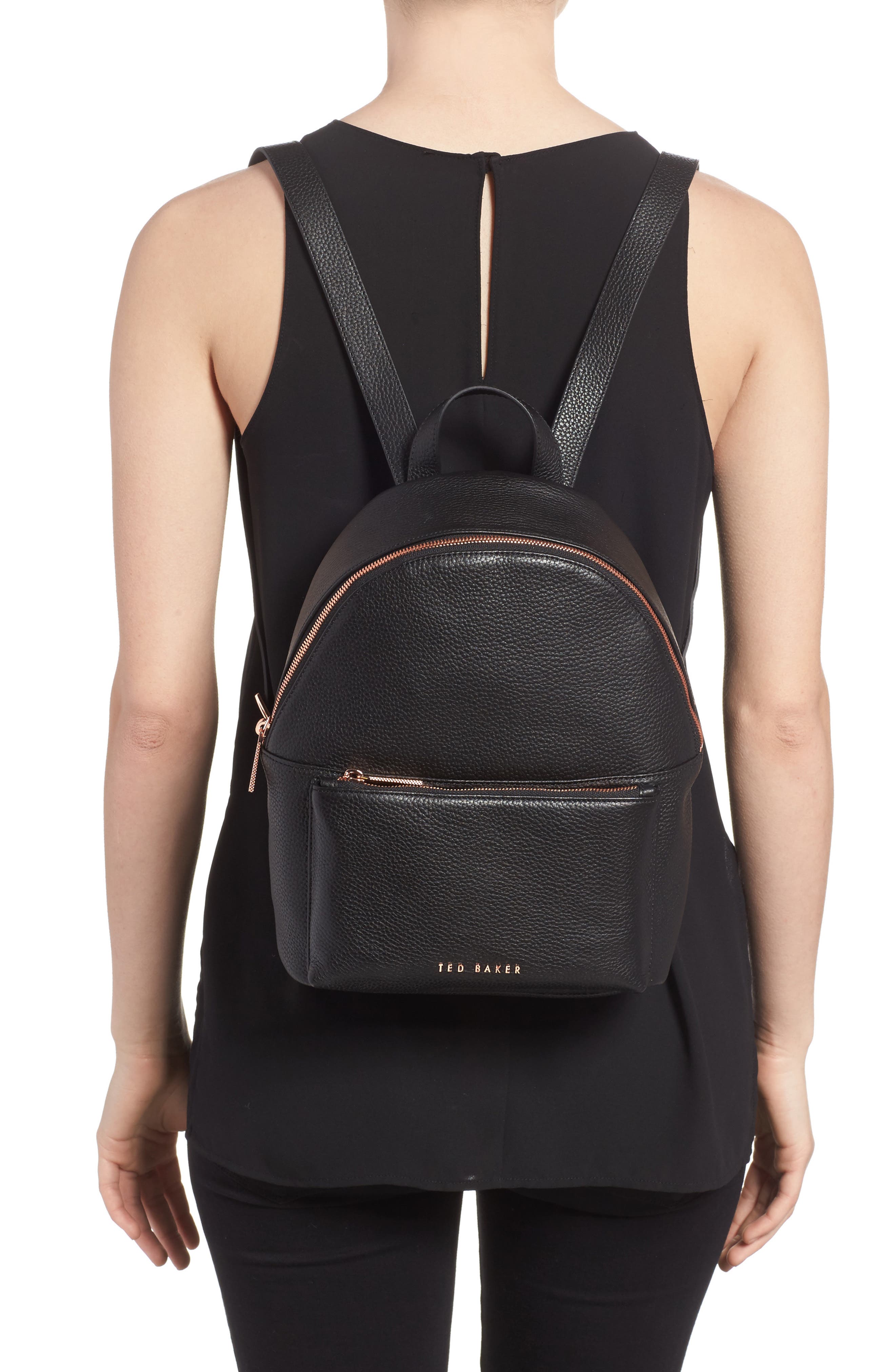 Ted Baker London Pearen Leather Backpack, Alternate, color, 