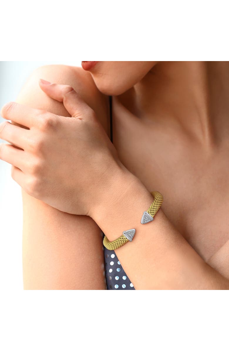 Julianna B. Cubic Zirconia Open Popcorn Bangle Bracelet, Alternate, color, Yellow-Plated