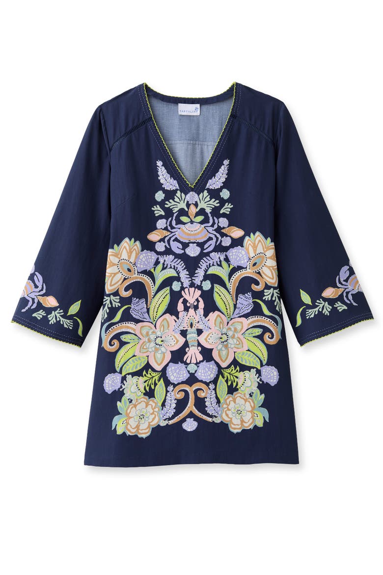 Folly Printed Mini Dress, Main, color, Mariner's Bloom