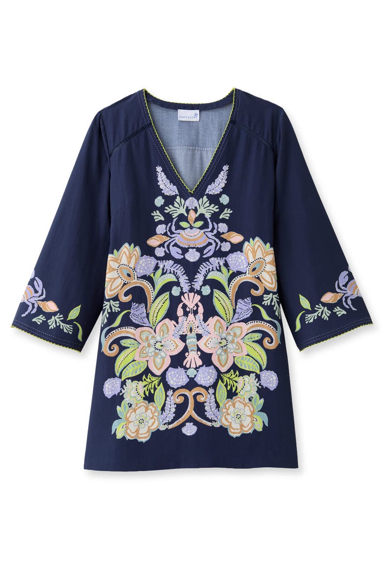 Cartolina Folly Printed Mini Dress, Main, color, Mariner's Bloom