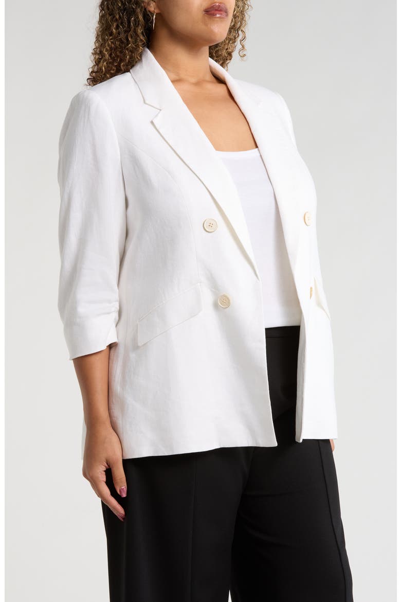 Open Front Linen Blend Jacket, Alternate, color, NATURAL WHITE