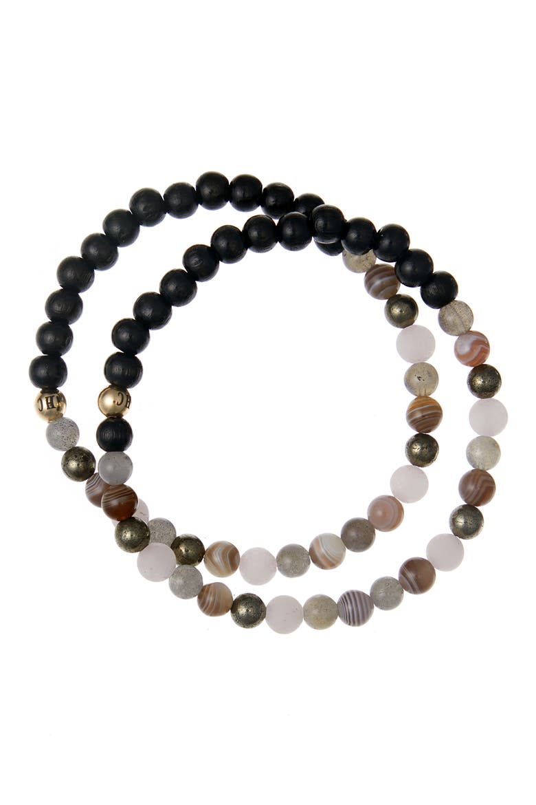 Men's N5 Goodbye Trauma Set of 2 Healer's Bracelets, Alternate, color, BLACK