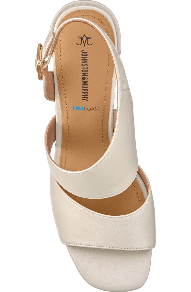 Johnston & Murphy Everly Asymmetric Slingback Sandal, Alternate, color, Bone Glove Leather