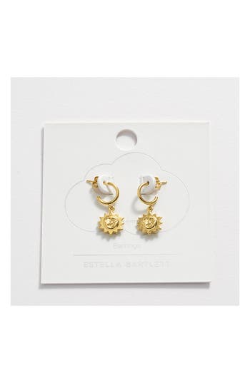 Estella Bartlett Sunface Charm Hoop Earrings