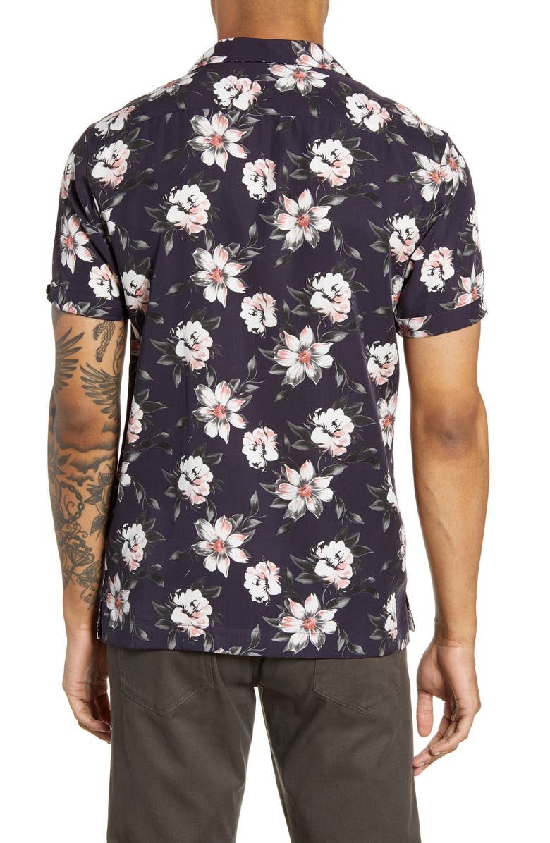 Ted Baker London Philip Slim Fit Floral Short Sleeve Shirt, Alternate, color, 