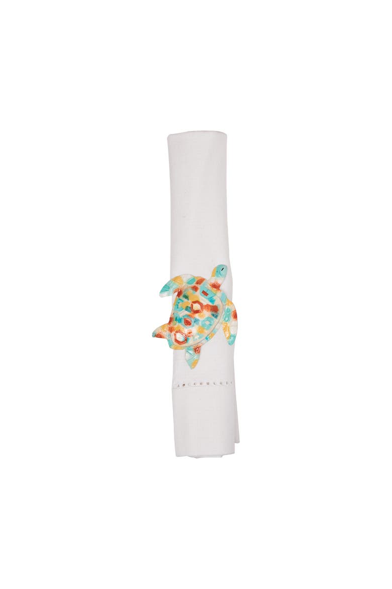 Caicos Sea life Napkin Ring A/2, Main, color, Blue