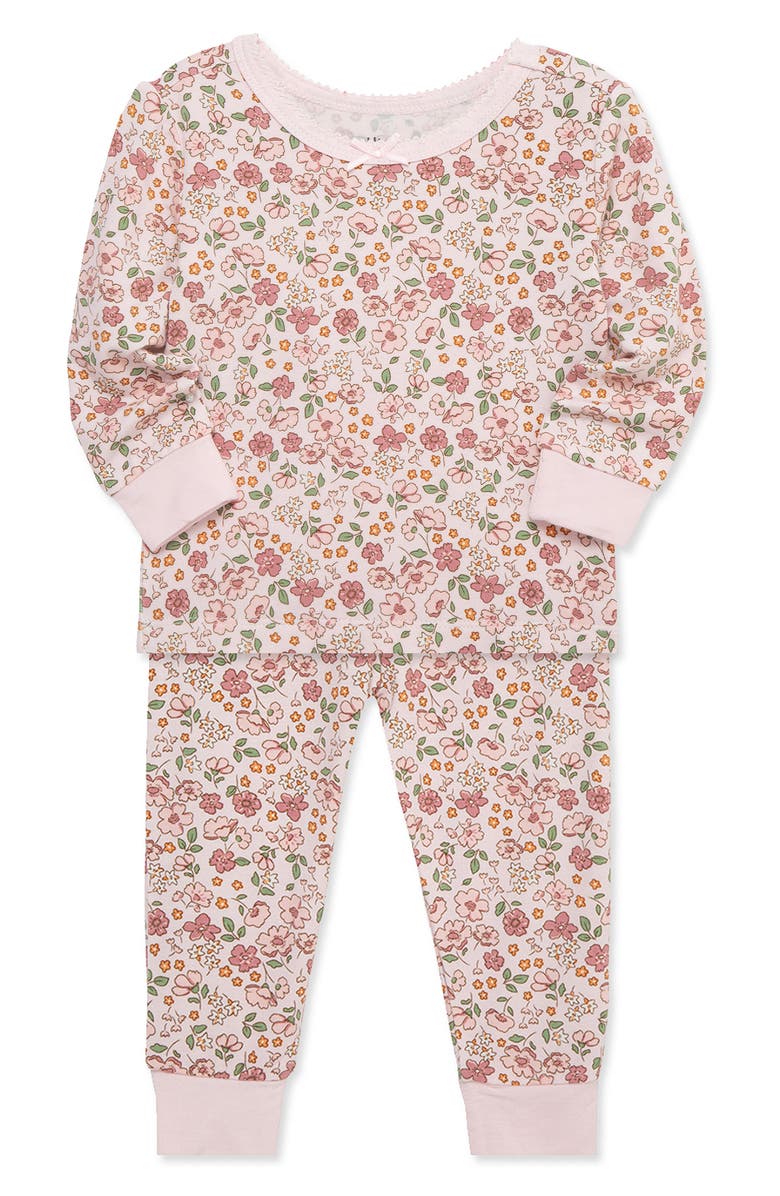 Little Me Woodland 2-Pack Stretch Viscose Pajama Set, Alternate, color, Pink Multi