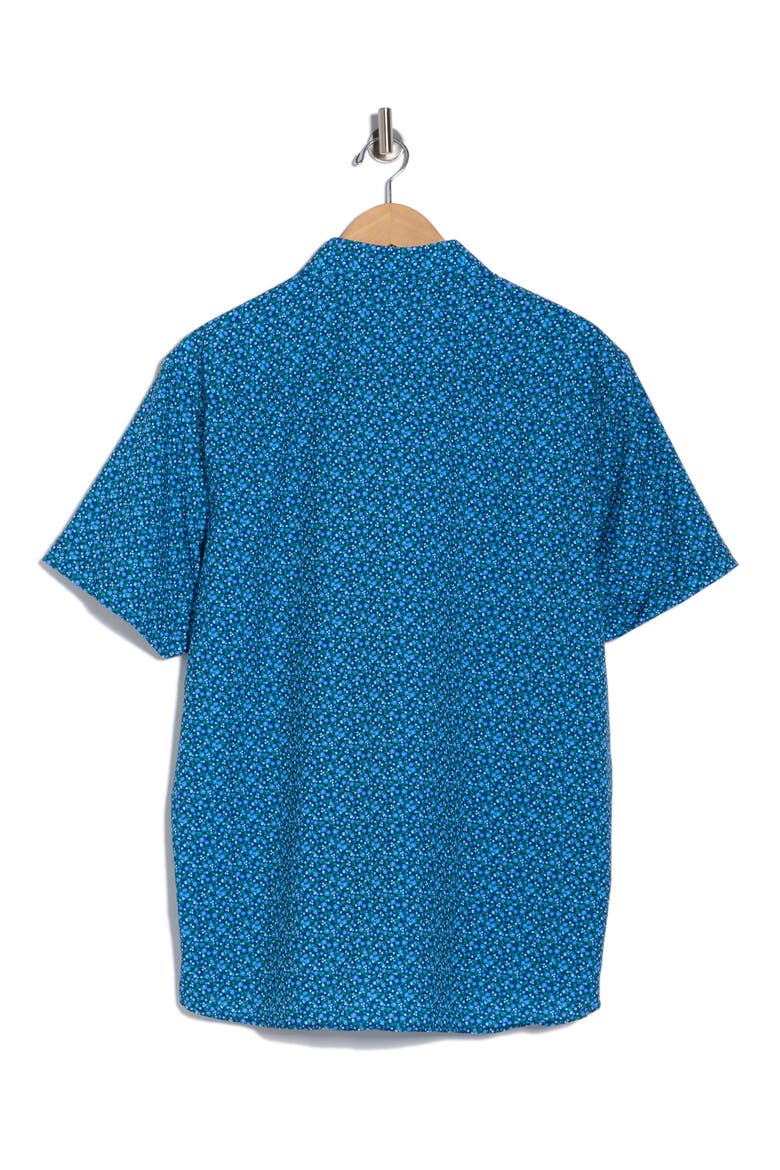 Slim Fit Large Floral Short Sleeve Button-Down Shirt, Alternate, color, NAVY/ GREEN