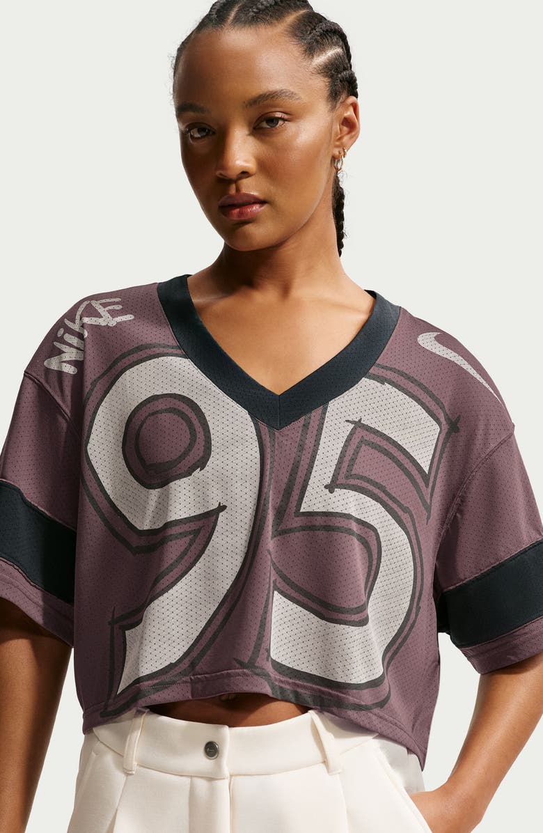 Nike Sportswear Oversize Crop Jersey, Alternate, color, Tattoo/ Dark Smoke Grey/ Chalk