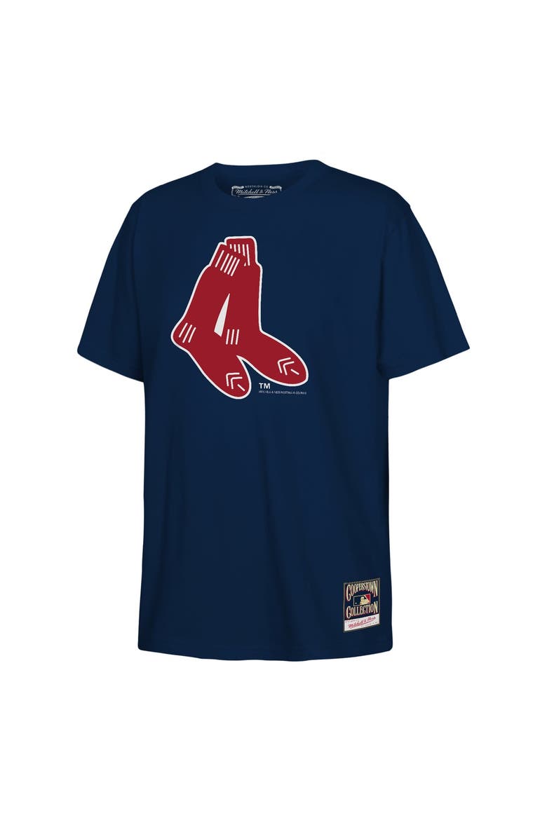 Youth Mitchell & Ness  Navy Boston Red Sox Retro Logo T-Shirt, Main, color, Navy