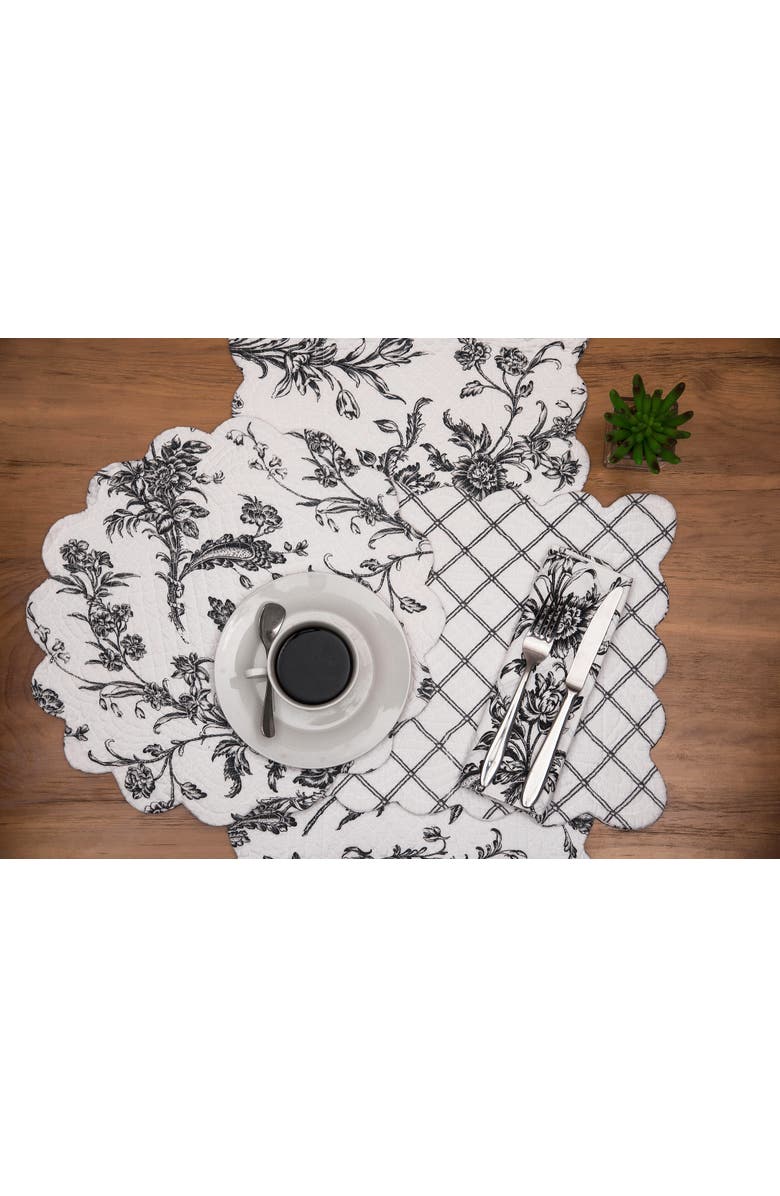 C&F Home Bleighton Black Table Runner 14" x 51", Alternate, color, Black