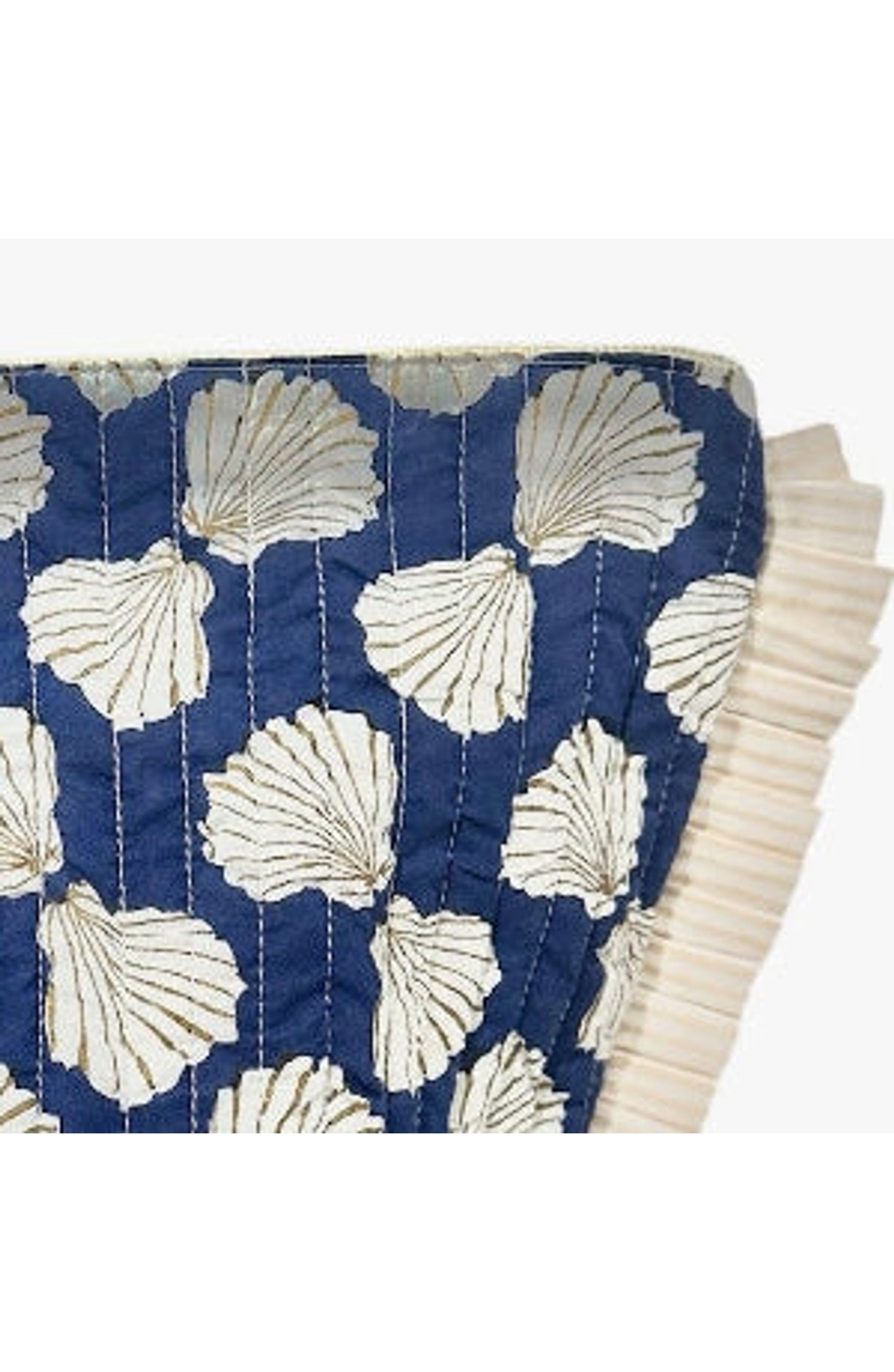 La Plage Ruffle Pouch, Alternate, color, Shell Beach Navy