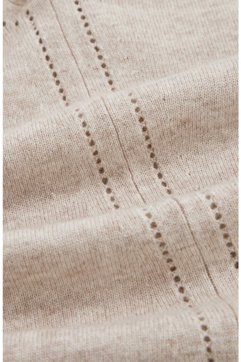 Anya Pointelle Accent Crewneck Sweater, Alternate, color, OATMEAL NEUTRAL