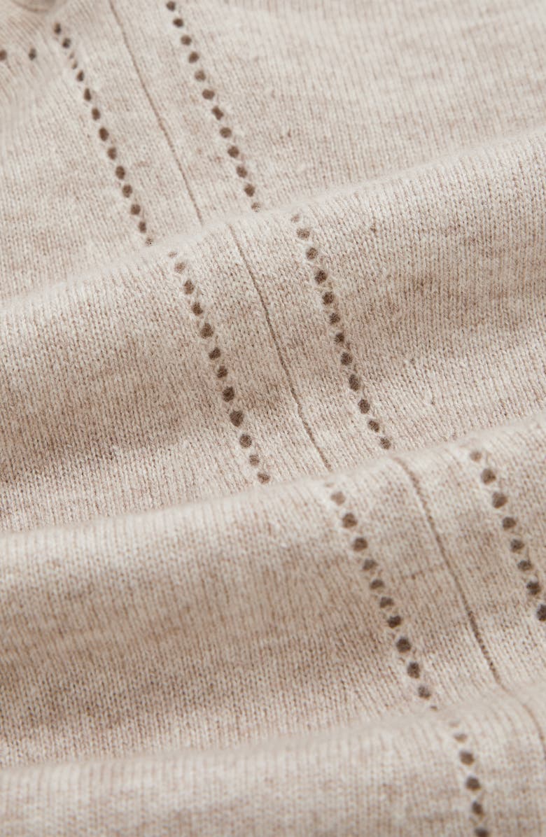 Reiss Anya Pointelle Accent Crewneck Sweater, Alternate, color, Oatmeal Neutral