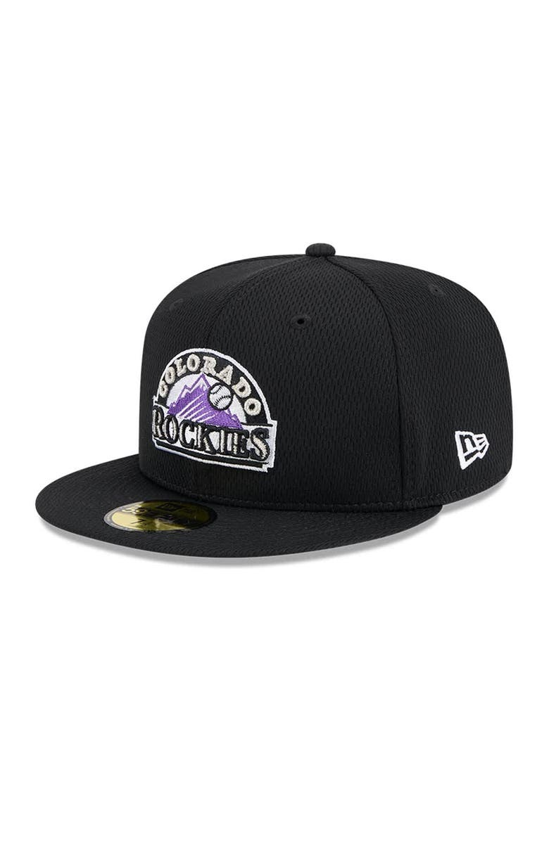 New Era Men's New Era Black Colorado Rockies 2025 MLB Clubhouse 59FIFTY Fitted Hat, Alternate, color, 