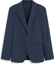 Theory Clinton Navy Stretch Linen Blend Sport Coat