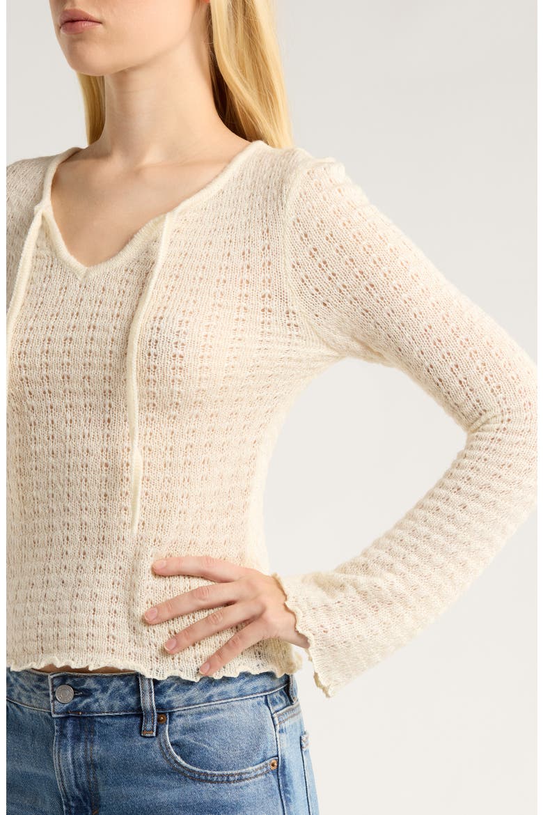 Diana Pointelle Sweater, Alternate, color, IVORY